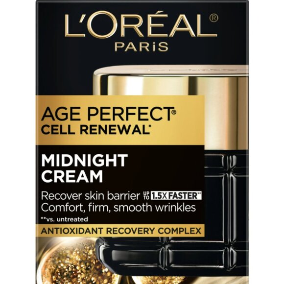 L'Oreal Paris Age Perfect Cell Renewal Midnight Cream, Antioxidants, 1.7 oz BNIB - Picture 1 of 7